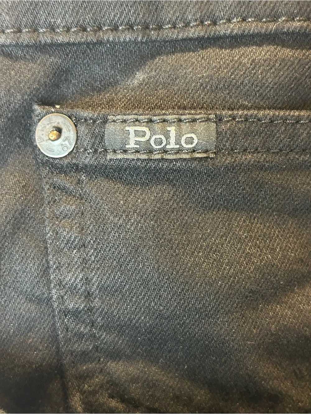 POLO RALPH LAUREN VARICK SLIM STRAIGHT JEANS BLACK 33x32